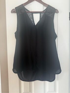 Banana Republic Black Lace-Trim Sleeveless Camisole